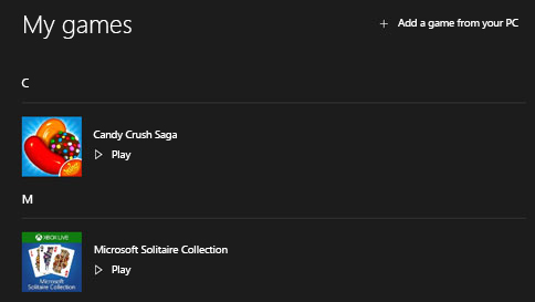 add a game to your games list in the xbox app