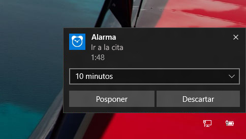 cómo usar las alarmas en windows 10