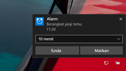 cara menggunakan alarm di windows 10