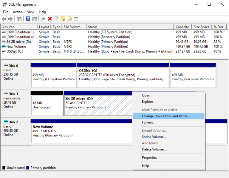 how to change drive letter windows server 2012